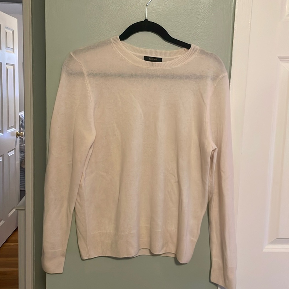 NWOT Quince 100% Cream Cashmere Sweater M